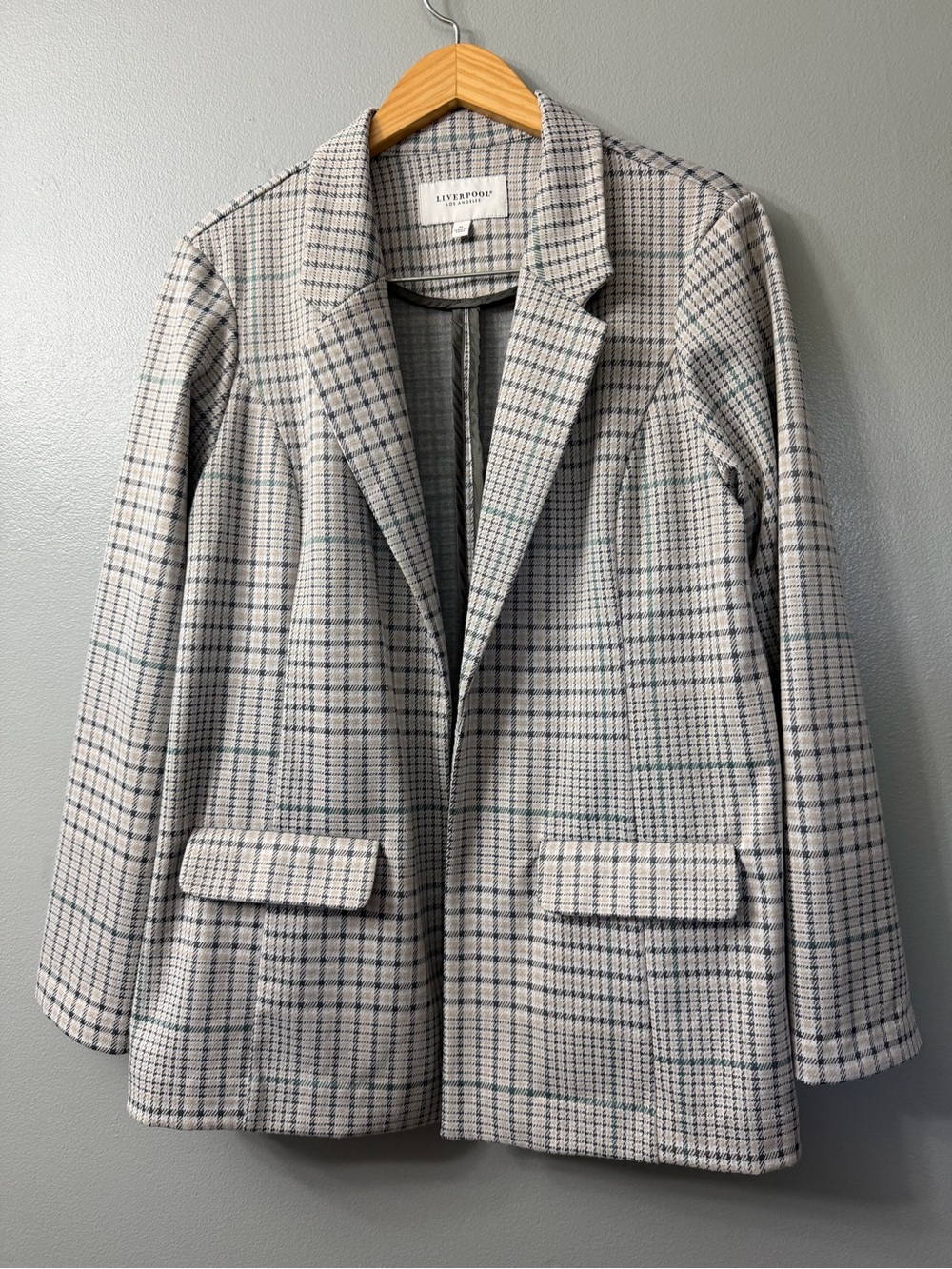 Liverpool Plaid Open Front Blazer xl